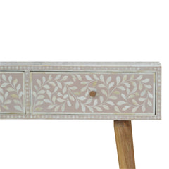 Artisan Taupe Floral Bone Console - Artisan Furniture