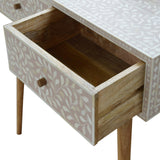 Artisan Taupe Floral Bone Console