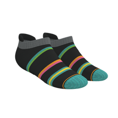 The Island Time | Black Tropical Heel Hammock™ Ankle Socks