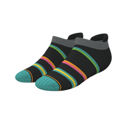 The Island Time | Black Tropical Heel Hammock™ Ankle Socks