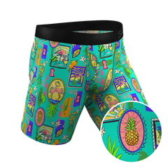 The Island Time | Pineapple Scene Long Leg Ball Hammock® Pouch Underwear With Fly