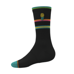 The Island Time | Black Tropical Heel Hammock™ Crew Socks