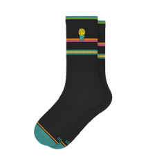 The Island Time | Black Tropical Heel Hammock™ Crew Socks