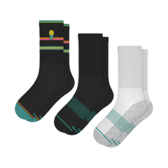 Solid and Pattern Mix Pack | Tropical and Solids Heel Hammock™ Crew Socks 3 Pack