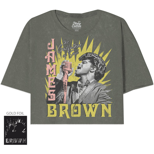 James Brown-On The Mic Oversized Crop Tee