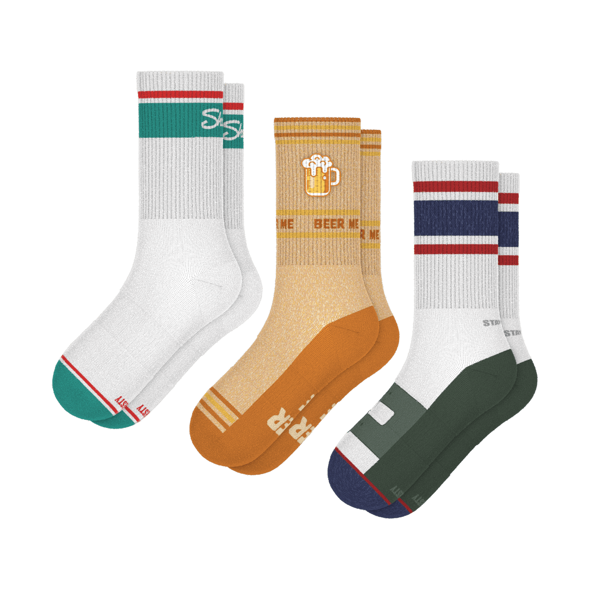 The Jokester | Heel Hammock™ Crew Socks 3 Pack