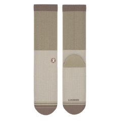 The Khaki | Tan Color Block Heel Hammock™ Crew Socks