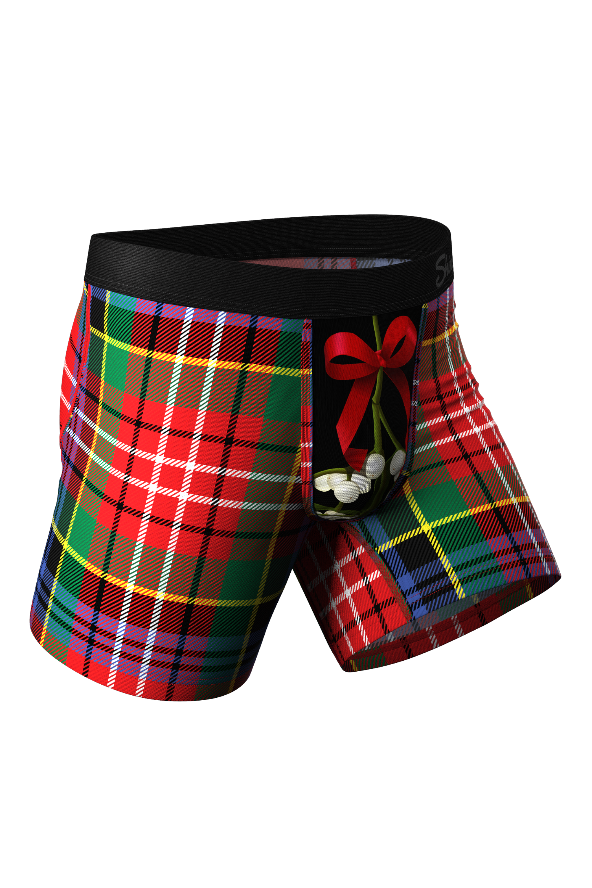 The Kiss Me There | Mistletoe Plaid Christmas Ball Hammock® Pouch Underwear