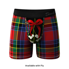 The Kiss Me There | Mistletoe Plaid Christmas Ball Hammock® Pouch Underwear