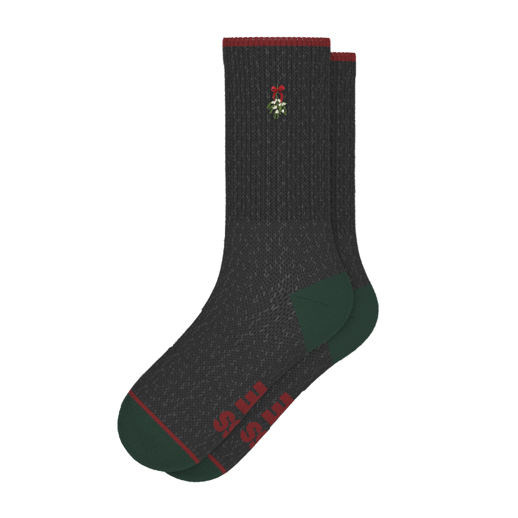 The Kiss Me There | Mistletoe Heel Hammock™ Crew Socks