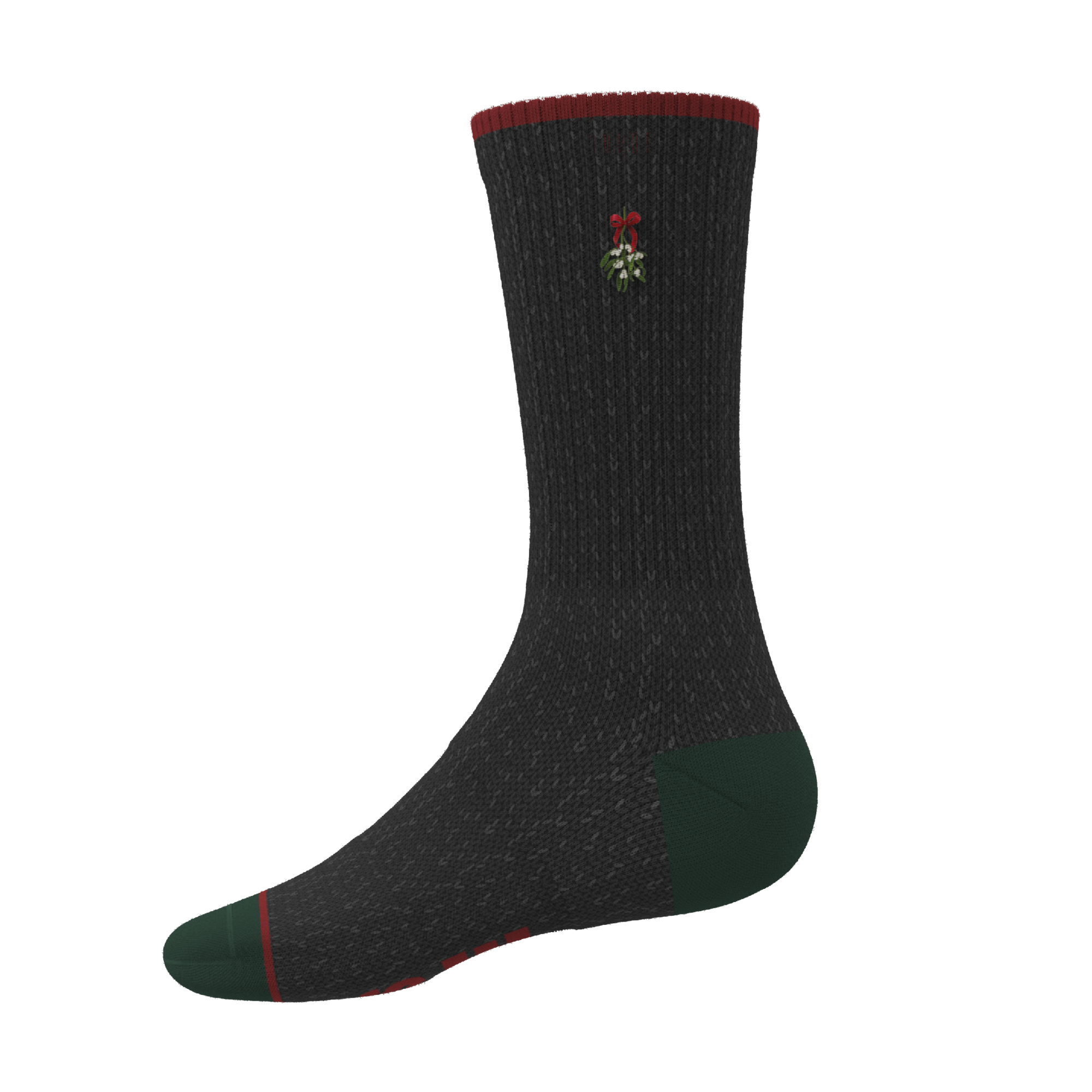 The Kiss Me There | Mistletoe Heel Hammock™ Crew Socks