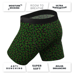 The Kiss Me There | Mistletoe Long Leg Ball Hammock® Pouch Boxers With Fly