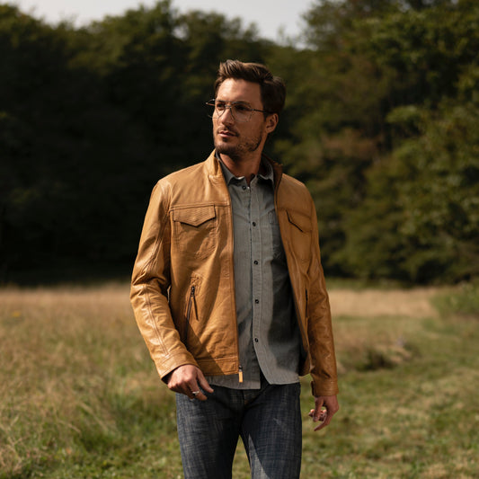 Chaqueta de cuero desgastado suave Butter de Stetson