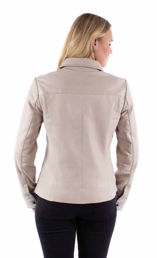 Scully Leather Vanilla Snap Front Shirt Jacket