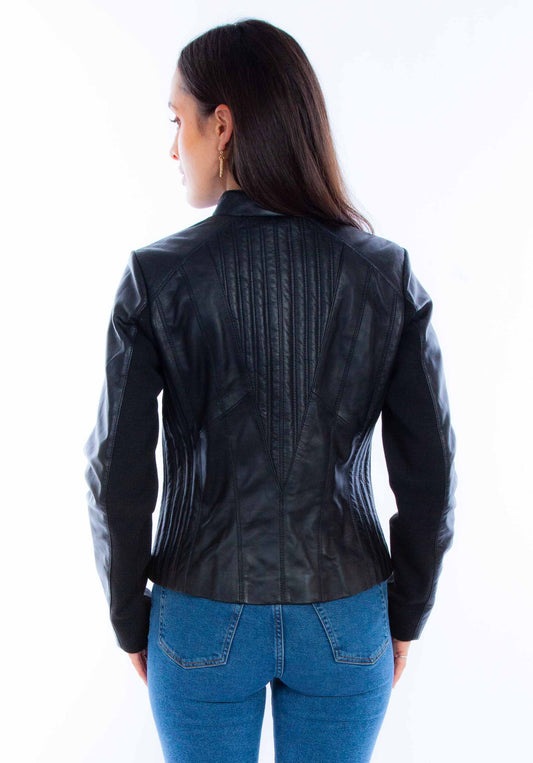Scully leather Black lamb Ladies zip front jacket L1084