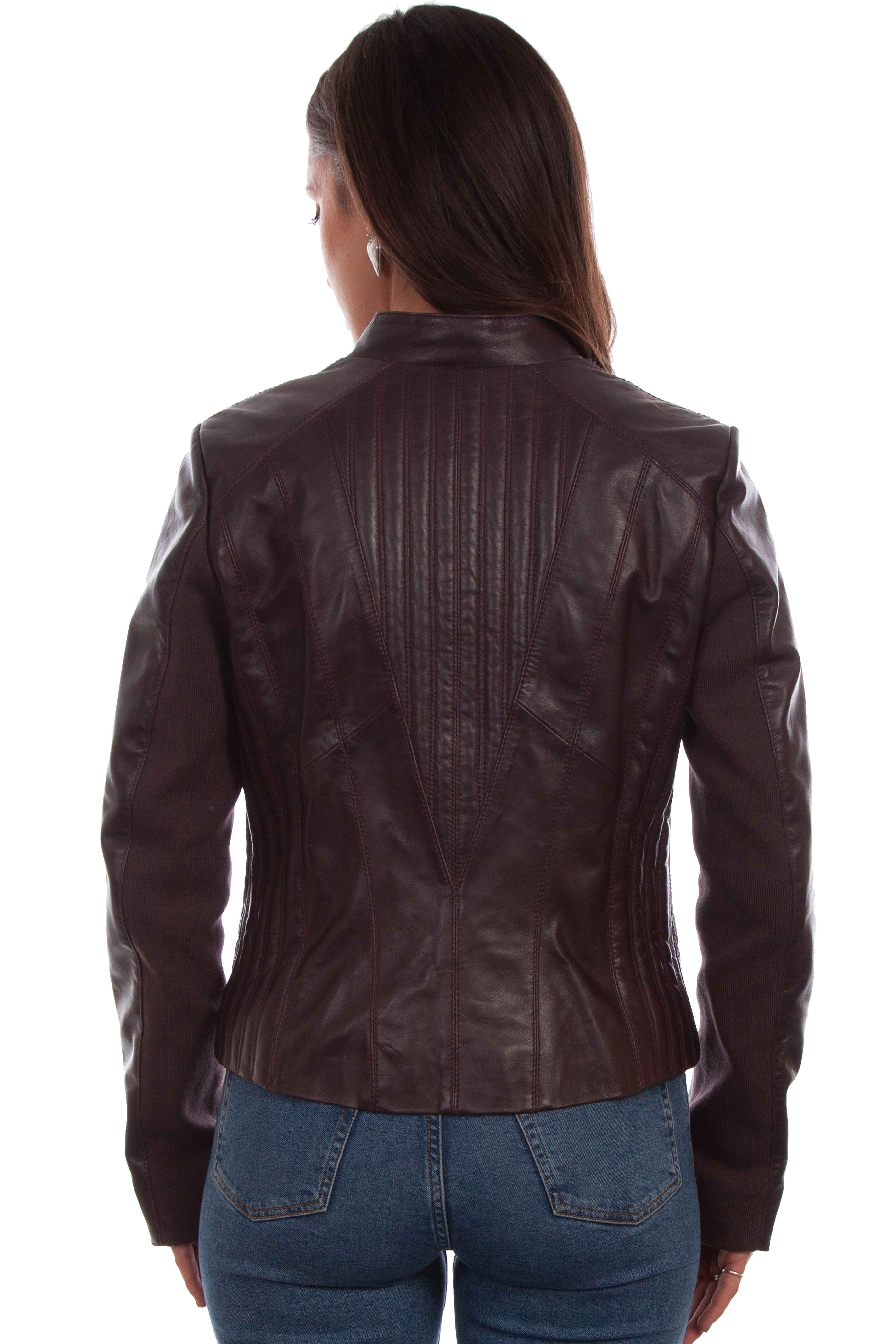 Scully leather Aubergine Ladies zip front jacket L1084