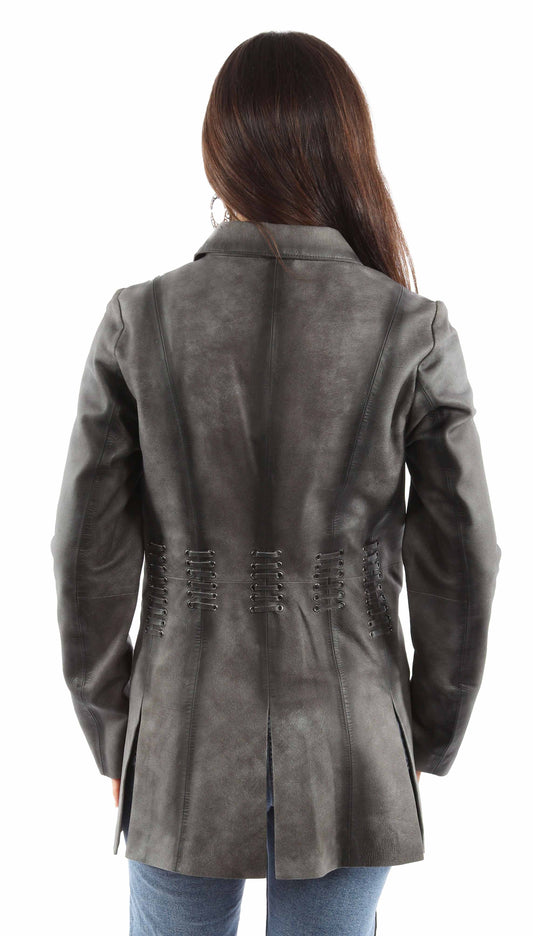 Scully Leather Womens leatherwear vintage grey ladies jacket