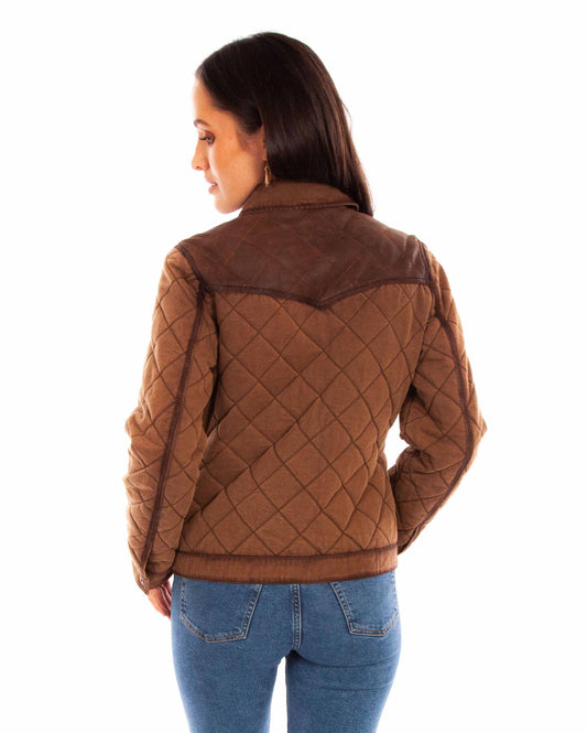 Scully Leather Womens leatherwear chocolate snap front jacket