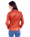 Scully Leather Womens leatherwear rust zip front jacket