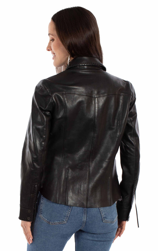 Scully Leather Black Lamb Ladies Shirt