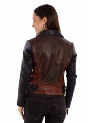 Scully Leather Vintage Brown Ladies Mc Jacket L1140