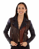 Scully Leather Vintage Brown Ladies Mc Jacket L1140