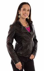 leatherwear womens black lamb 100% leather ladies jacket