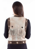 Scully Leather Brown Ladies Star Vest L1143