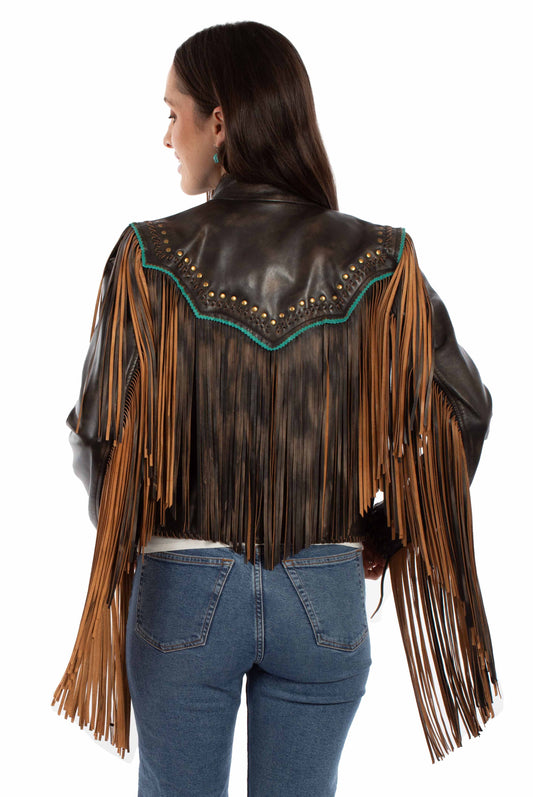 Scully Leather Vintage Black Ladies Fringe Jacket L1144