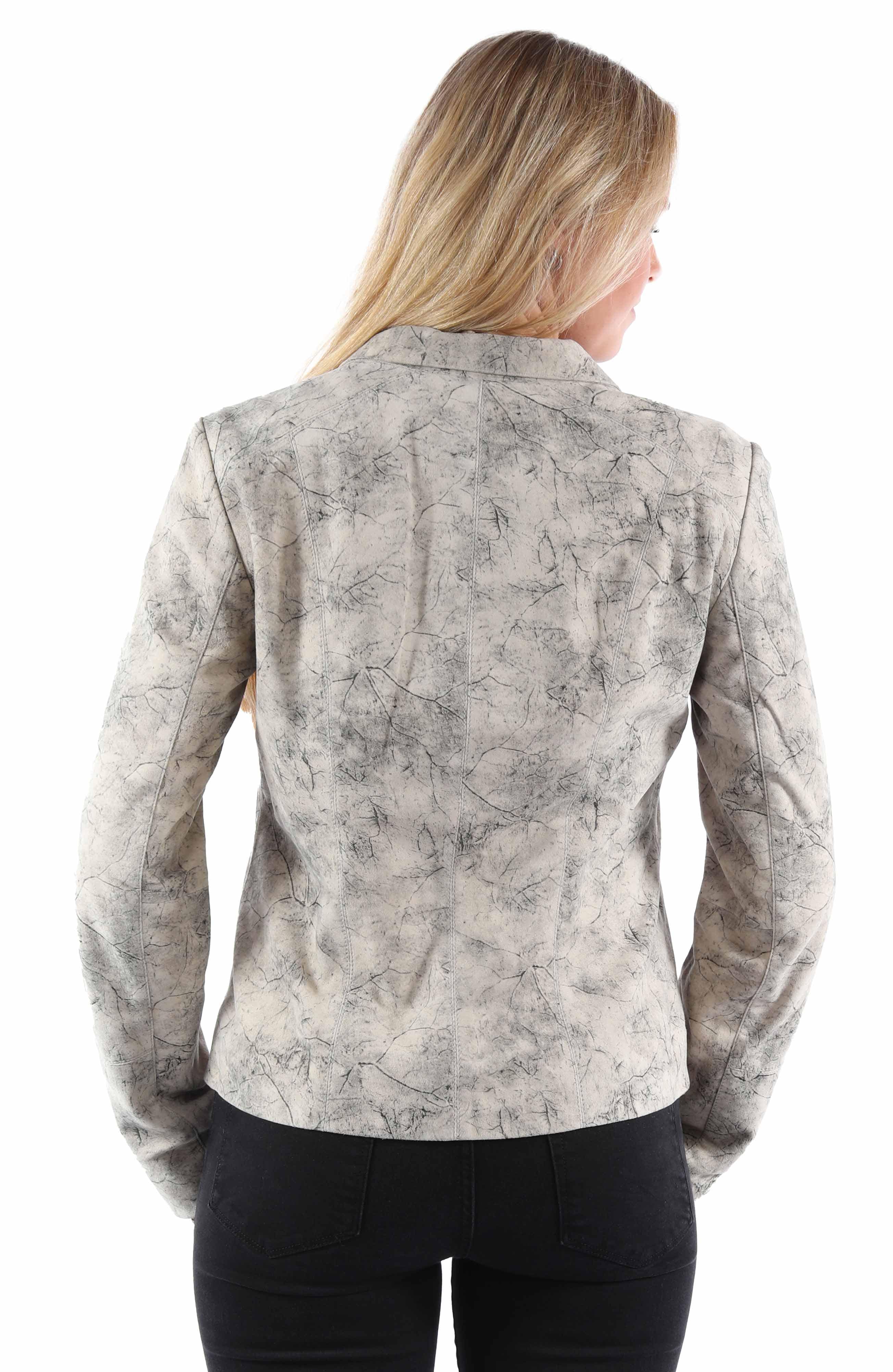 leatherwear womens grey 100% leather ladies jacket