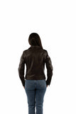 leatherwear womens brown 100% leather ladies mc jacket