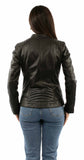 leatherwear womens black lamb 100% leather ladies mc jacket