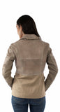 leatherwear womens stone 80% cotton 20% leather ladies jacket