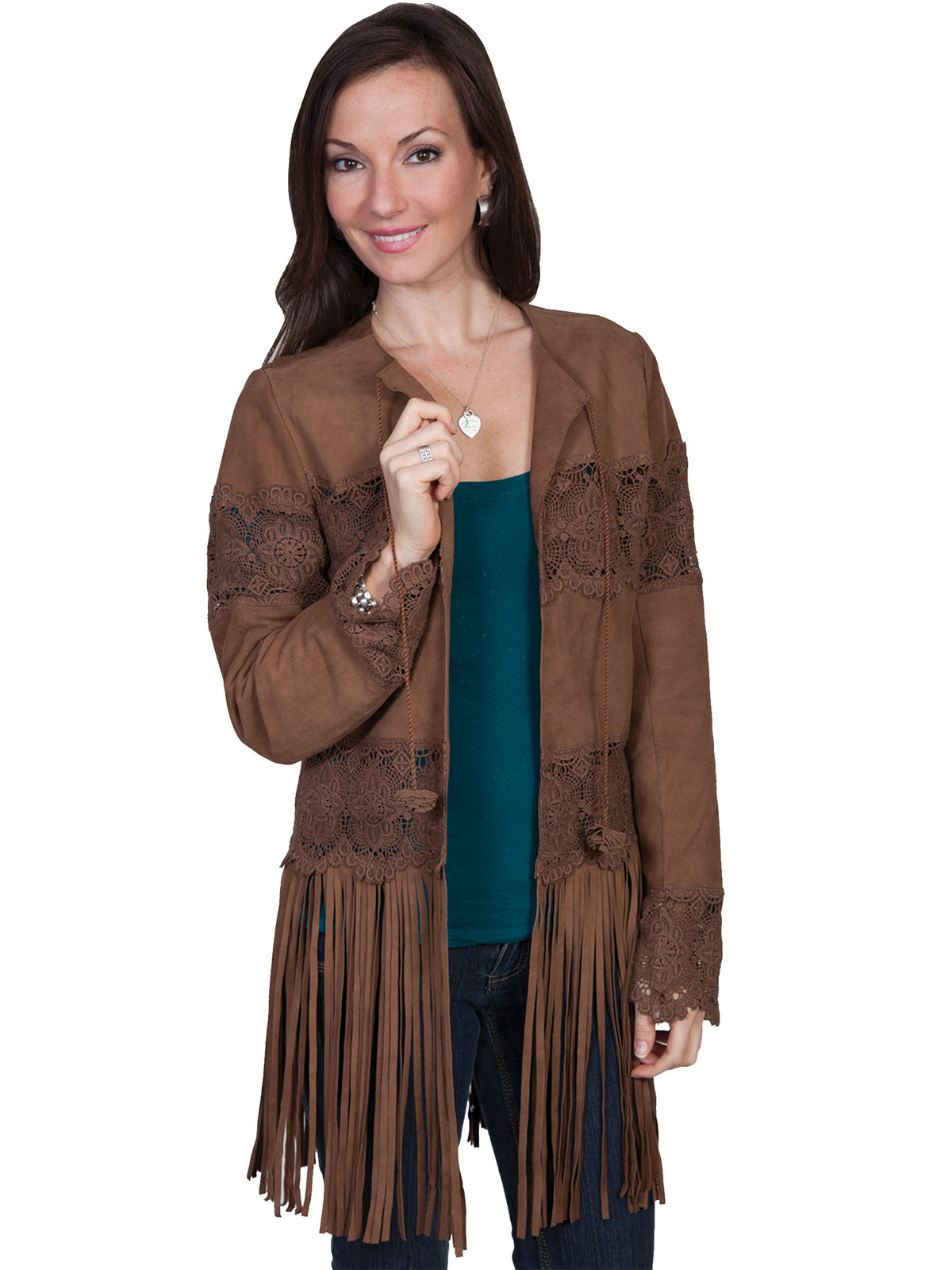 Scully Leather Womens leatherwear brown lamb suede ladies jacket