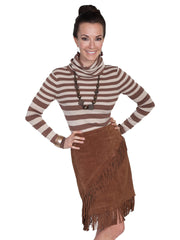 Scully Leather Womens leatherwear cinnamon fringe skirt