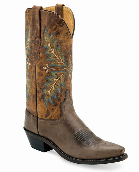 Old West Womens Cactus Light Brown Foot / Burnt Brown Shaft Boot LF1612 - Old West