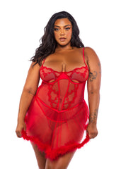 Roma Costume Baroque Heart Babydoll 2-Piece Set