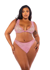 Roma Costume Think Pink Rhinestone Bralette 2-Piece Short Set