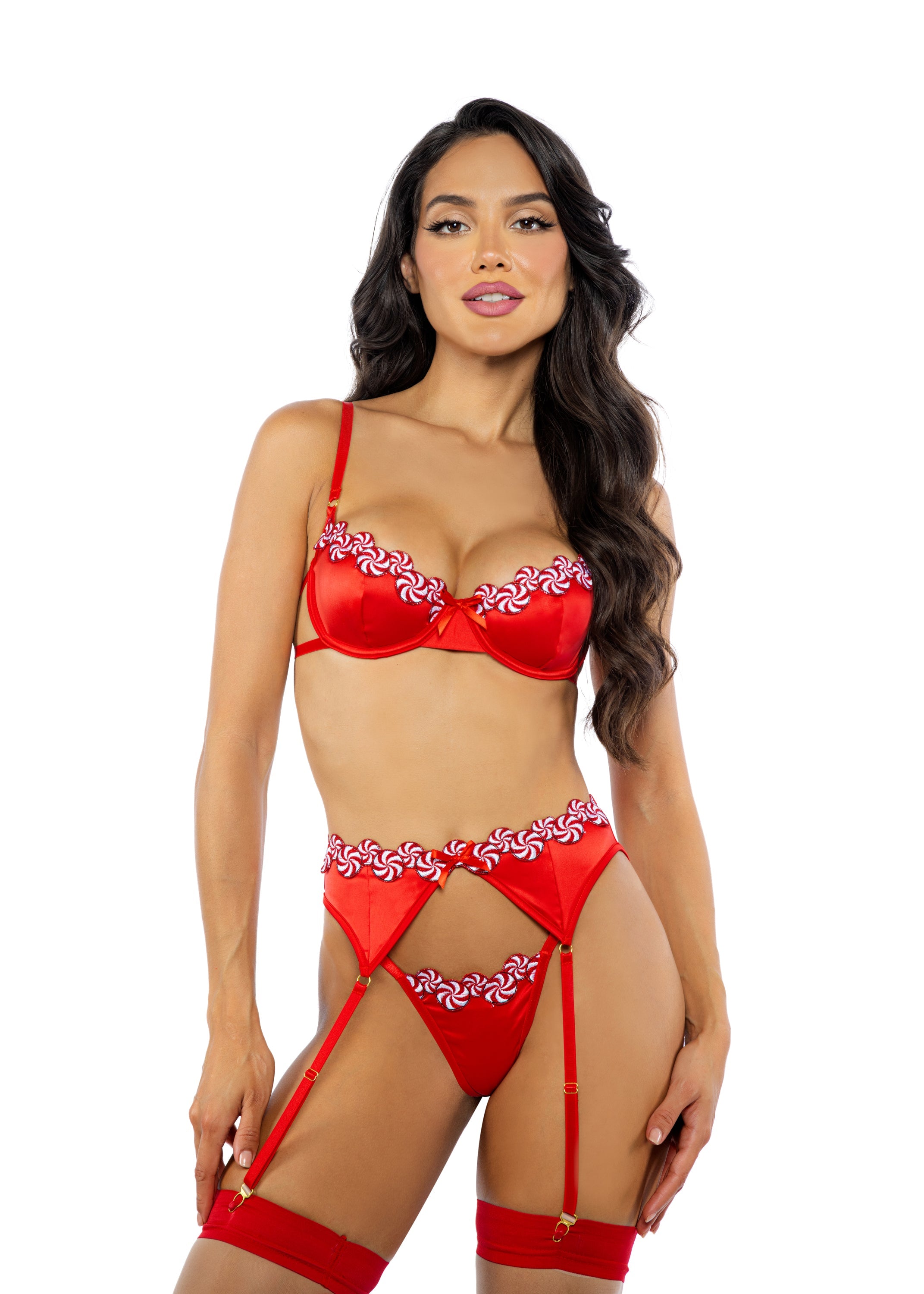 Roma Costume Peppermint Kiss 3-Piece Garter Set