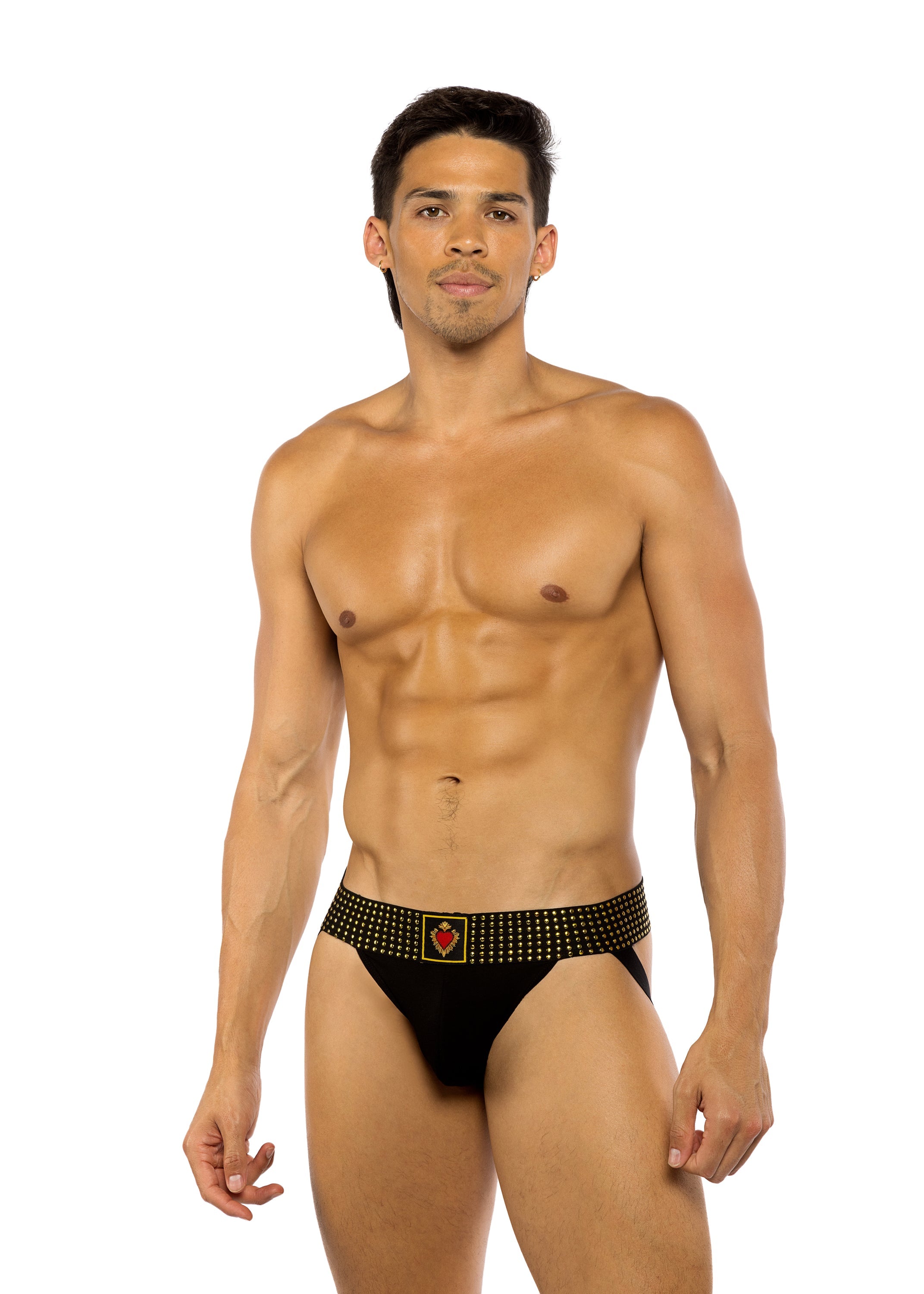 Roma Costume Sacred Heart Jockstrap with Studded Elastic