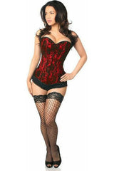 Daisy Corsets Lavish Red Lace Front Zipper Corset