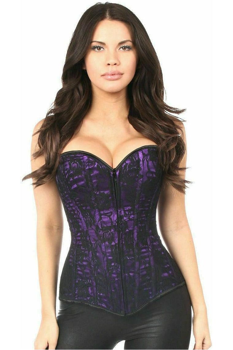 Daisy Corsets Lavish Purple Lace Front Zipper Corset