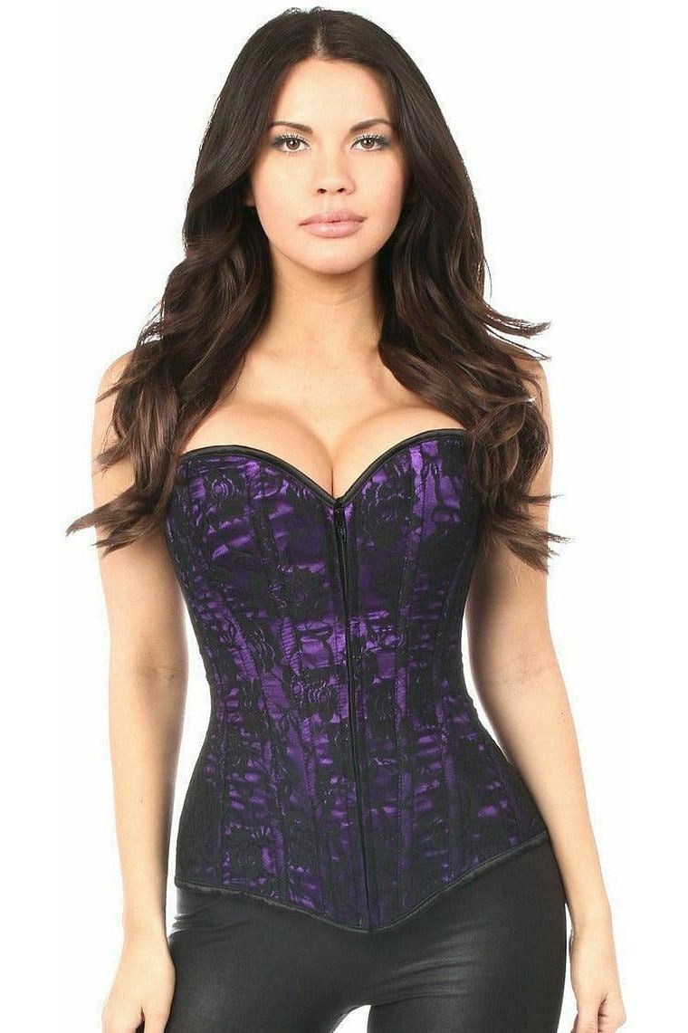 Daisy Corsets Lavish Purple Lace Front Zipper Corset