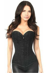 Daisy Corsets Lavish Black Lace Front Zipper Corset