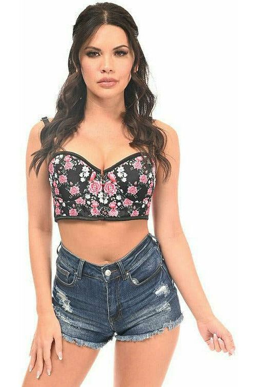 Daisy Corsets Lavish Pink Floral Underwire Short Bustier