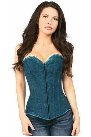 Daisy Corsets Lavish Dark Teal Lace Overbust Corset w/Zipper