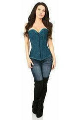 Daisy Corsets Lavish Dark Teal Lace Overbust Corset w/Zipper