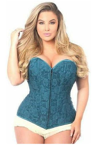 Daisy Corsets Lavish Dark Teal Lace Overbust Corset w/Zipper