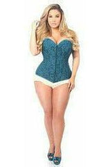 Daisy Corsets Lavish Dark Teal Lace Overbust Corset w/Zipper