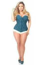 Daisy Corsets Lavish Dark Teal Lace Overbust Corset w/Zipper